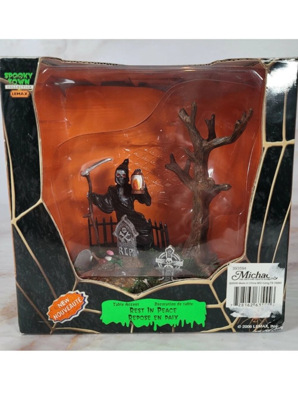 Lemax 2006 Spooky Town Rest in Peace Halloween Village Grim Reaper Graveyard